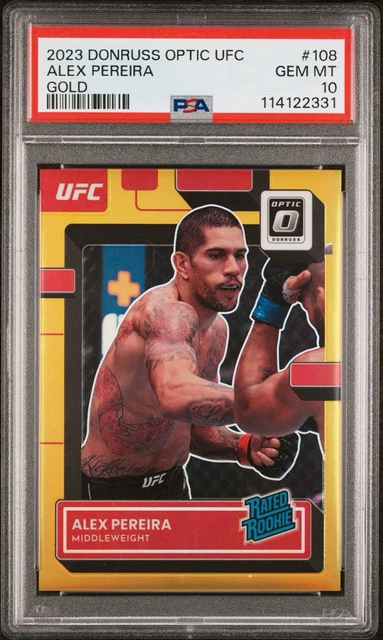 2023 Panini Donruss Optic UFC - Rated Rookie Alex Pereira Gold Prizm /10 (RC)
