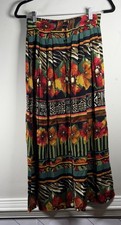 VTG 90s Worthington Black Floral Maxi Skirt Women s Small Whimsigoth Resort