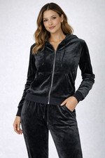 Felina Hoodie Jogger Women S Velour Black Lounge Set