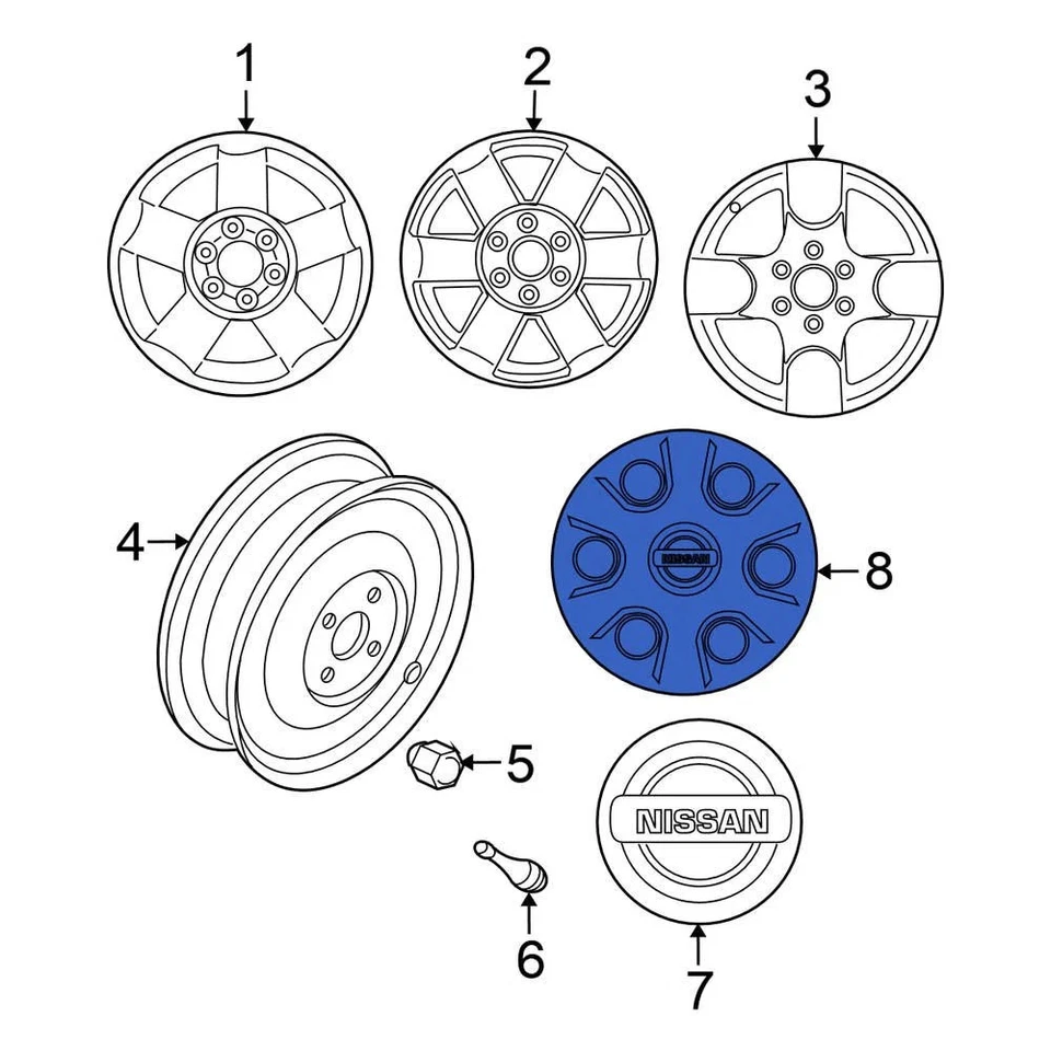 For Nissan Frontier 2005-2017 Nissan 40315EA00A Wheel Cover Foto 2 de 2