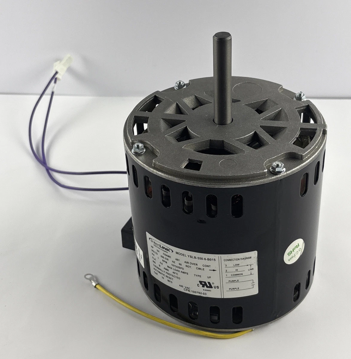 InterLink YSLB-550-6-B015 HVAC Blower Motor 3/4 HP 208-230V 1075 RPM photo 6
