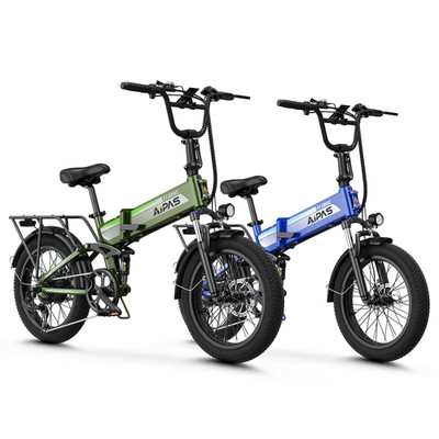 1500W Peak 48V Folding Ebike 20'' Fat Tire 62 Miles Range 28MPH Adult New