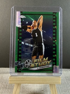 2023-24 Topps Chrome - Film Study Victor Wembanyama #FS-13 Green Topps Refractor