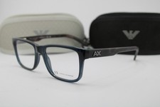 NEW ARMANI EXCHANGE AX 3016 8238 BLUE BROWN HAVANA AUTHENTIC EYEGLASSES 53-17