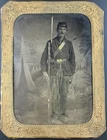 New ListingCivil War 1/4 Tintype Photo of a Standing Federal Soldier with Musket