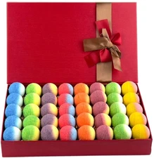 Bath Bomb Gift Set, 40 Pcs Organic & Natural Bath Bombs with Reusable Bowknot.