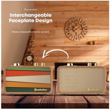 Vintage Retro Bluetooth Speaker with Real Wood  AM/FM Radio - Portable Elegance