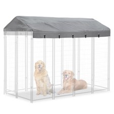 Outdoor Dog Kennel Replacement Top Covers Windproof Anti-UV 8'Dx4'Wx1.4'H.Wa...