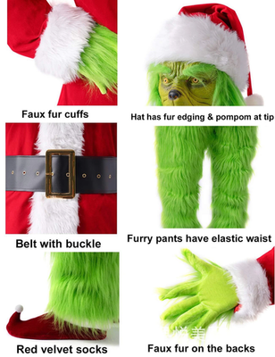 The Green Monster Costume Xmas Santa Grinch Cosplay Outfit Halloween Party Dress | eBay The Green Monster Costume Xmas Santa Grinch Cosplay Outfit Halloween Party Dress | eBay
