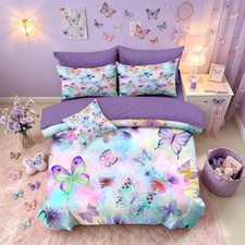 Butterfly Queen Comforter Set for Girls - 6 Piece Bedding Set