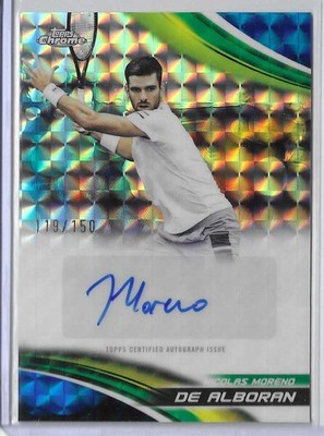2025 Topps Chrome Tennis Nicolas Moreno De Alboran Geo Blue Refractor Auto #/150