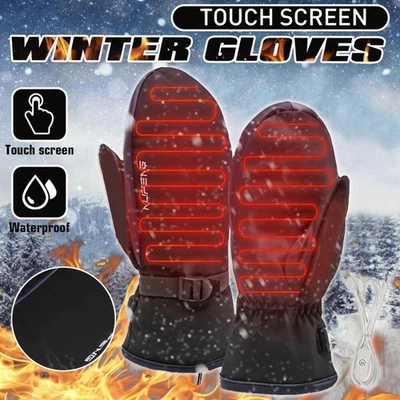 MARKENLOS 2x Beheizbare Handschuhe Winter Elektrische Fäustlinge Heizhandschuhe Handwärmer