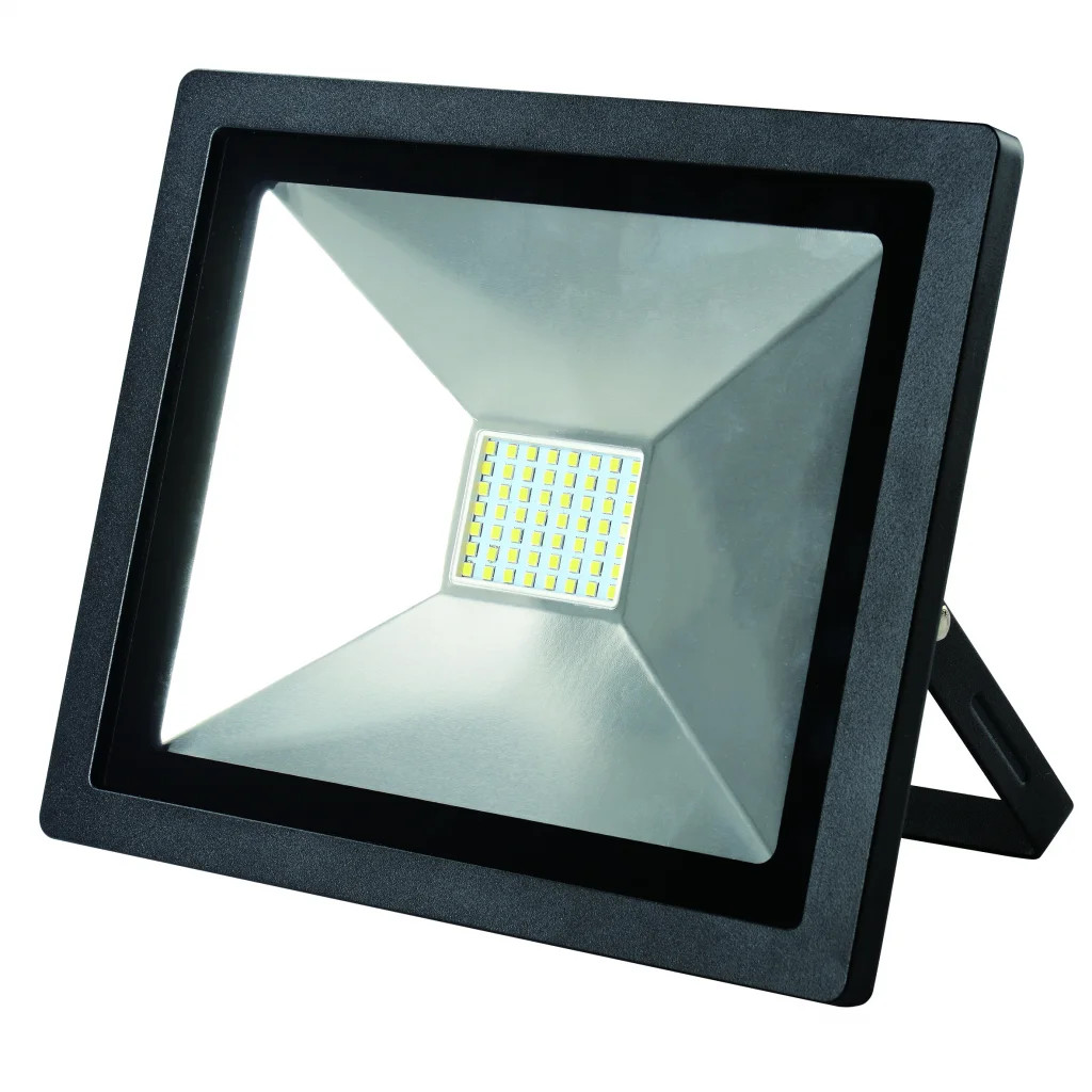 Outdoor Light Black 50w LED Slim Floodlight IP65 3500lm 6500K LyvEco 9745B