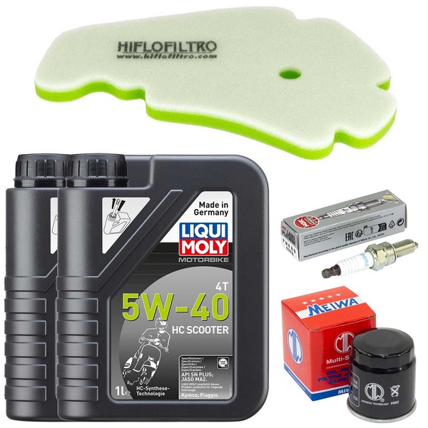 Wartung ZüNdkerze ÖLfilter Luftfilter ÖL 2L FüR Aprilia Scarabeo 250 2006-2010-image