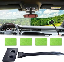 Windshield Cleaning Tool, Car Window Cleaner with 4 Reusable and Washable Microf