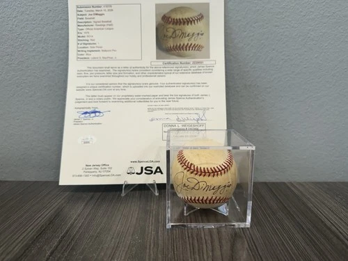 Joe DiMaggio Autographed Rawlings Baseball JSA COA ZZ29551
