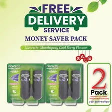 2x Nicorette Mouthspray Quickmist Berry 1mg 13.2ml X 2ct-FREE SHIP