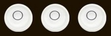 Three 24mm x 10mm Disc Bubble Spirit Level Round Circular Circle White NEW