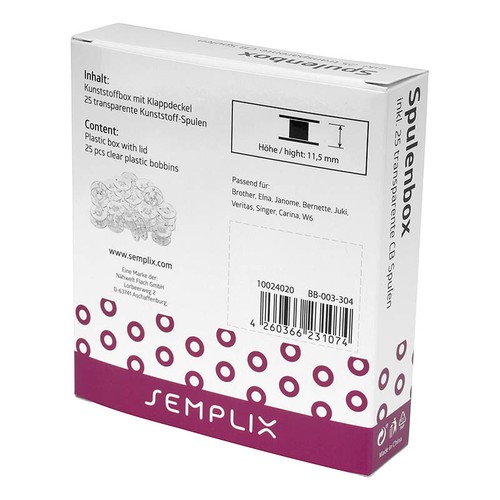 Semplix Spulenbox 25 Spulen CB (11,5mm/ universal) für Janome Carina W6 Singer - Bild 3 von 7