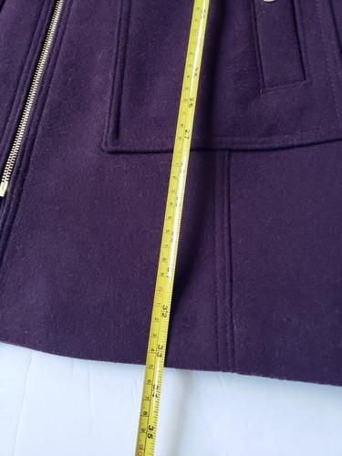 Michael Kors Wool Blend Zip Front Classic Pea Coat Burgundy Coat Size XS - Picture 11 of 14