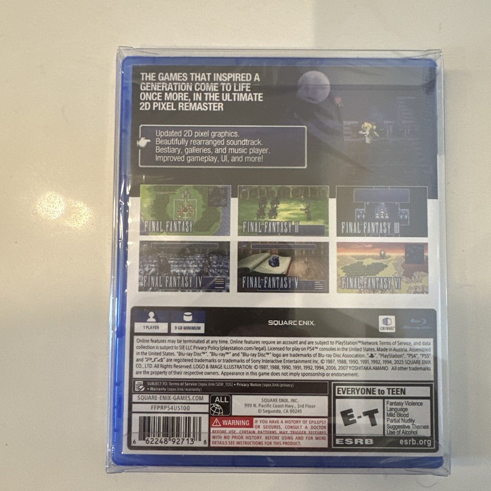 Final Fantasy Pixel Remaster I-VI - SEALED 1st Edition ESRB PlayStation ...