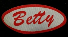 Betty Vintage 1960s Cursive Name Patch Uniform Shirt Iron On RARE Bronx NY