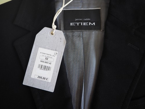 ETIEM. Abrigo negro de hombre. Talla 52 - Imagen 9 de 11