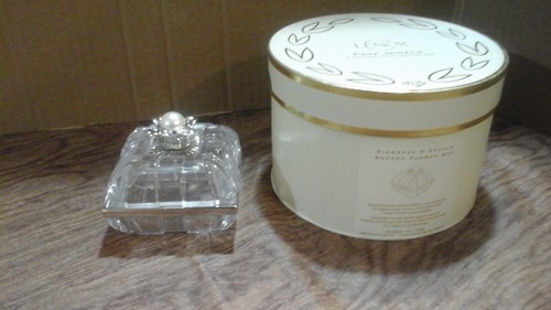 LENOX Pave Jewels Crystal Collectibles Diamonds & Pearls Square Flower Box