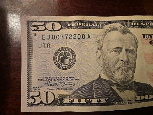 2004 $50 Dollar Bill Four Pr Quad Doubles Fancy Serial Number #00772200 Bookends - Picture 4 of 4