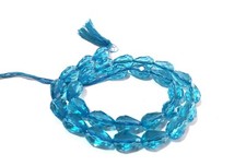 Blue Topaz Hydro Teardrop Briolette Faceted 8x11mm Beads 13"Inch 1 Strand