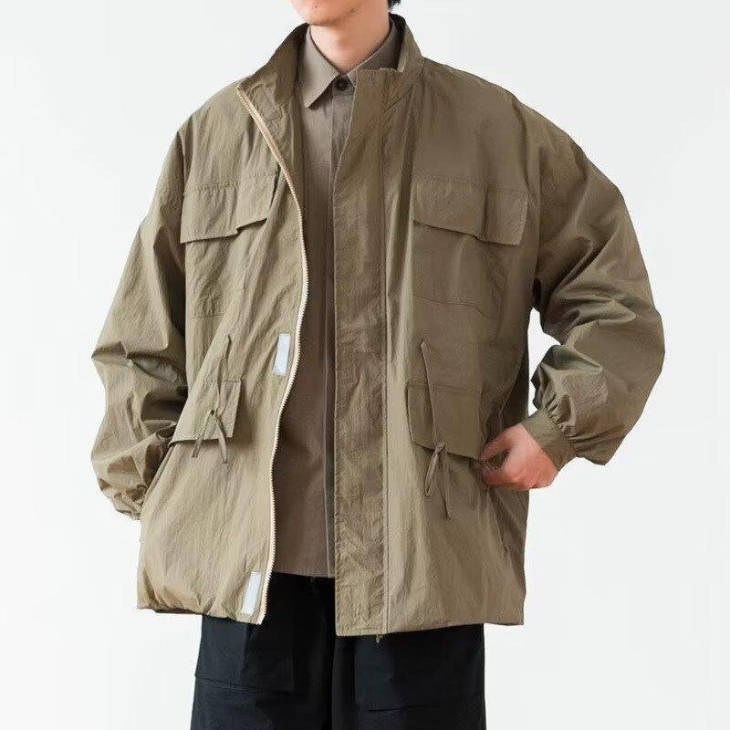 Japanese Retro Workwear Jacket Men's Autumn Multi Pocket Jacket