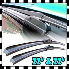 22" + 22" OEM Quality Bracketless Windshield Wiper Blades J-Hook All Season F150