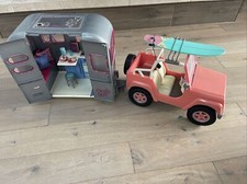 Used Our Generation Doll Camper and Truck With Accessories