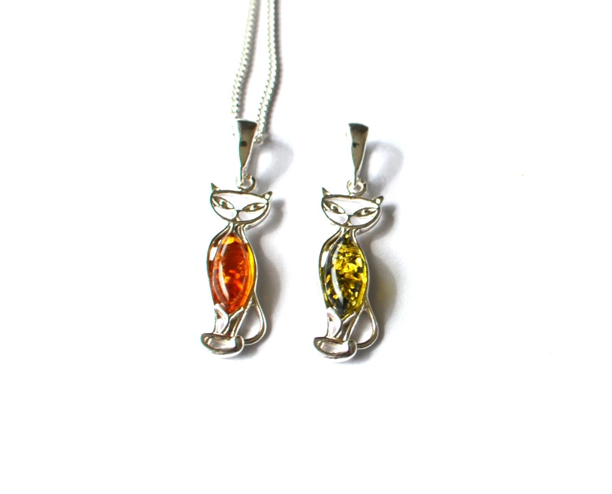 Amber cheap cat necklace
