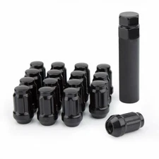 (16) Black ATV Locking Lug Nuts w Key | 10x1.25 | Black | Honda Yamaha & More
