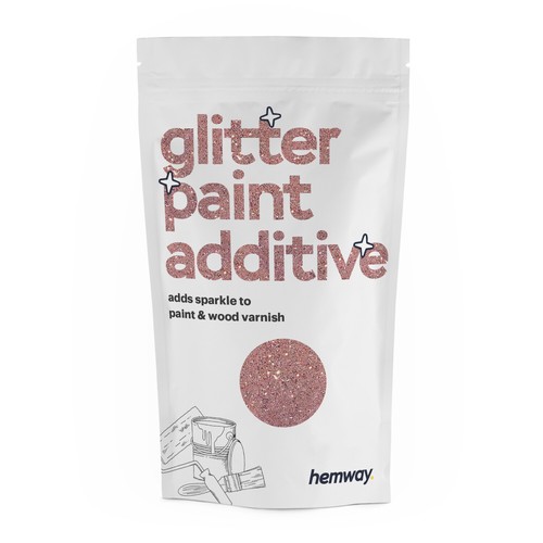 Hemway Rose Gold Glitter Paint Additive Crystals Emulsion Varnish Walls