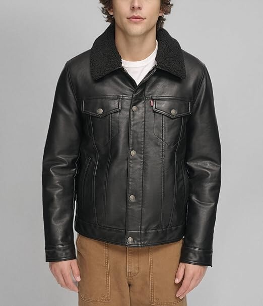 Levi’s LIMITED LEATHER TRUCKER JACKET Men's Levi's® Faux Leather Trucker Jacket