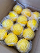PITCHING MACHINE BASEBALLS Dimpled 9" Balls Yellow--ONE DOZEN (12)
