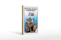 Holzschild Spruch 12X18Cm Einzige Was Besser Ist Als Katze Deko Schild