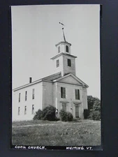 Whiting Vermont VT Congressional Church Vintage Real Photo Postcard RPPC 1950s