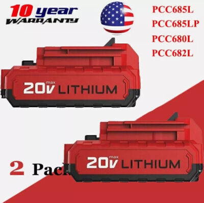 6pcs 20V 8.0AH Battery For PORTER CABLE Lithium-Ion 20 Volt Max PCC680L PCC685L