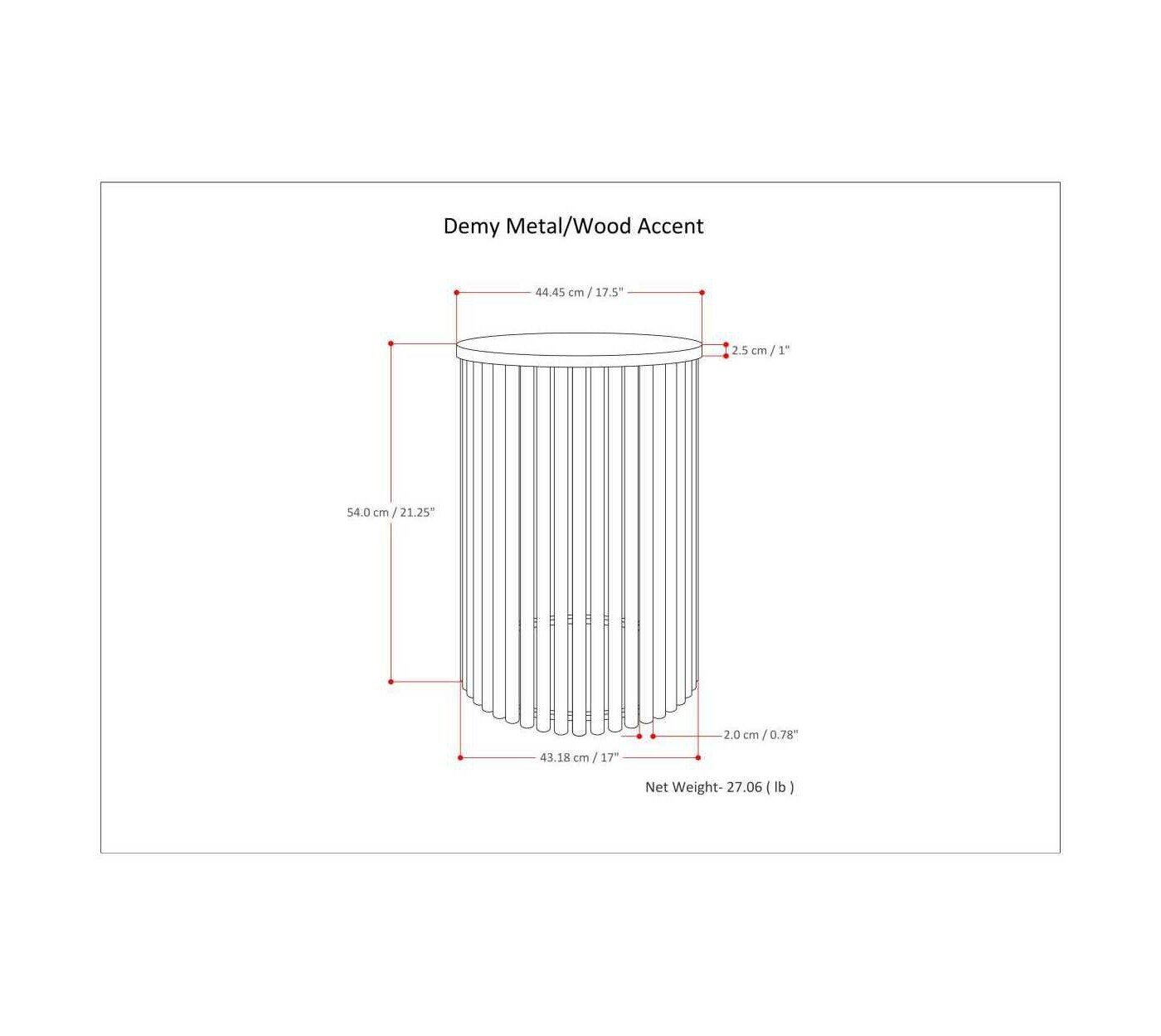 18" Karl Metal and Wood Accent Table Natural/Black eBay