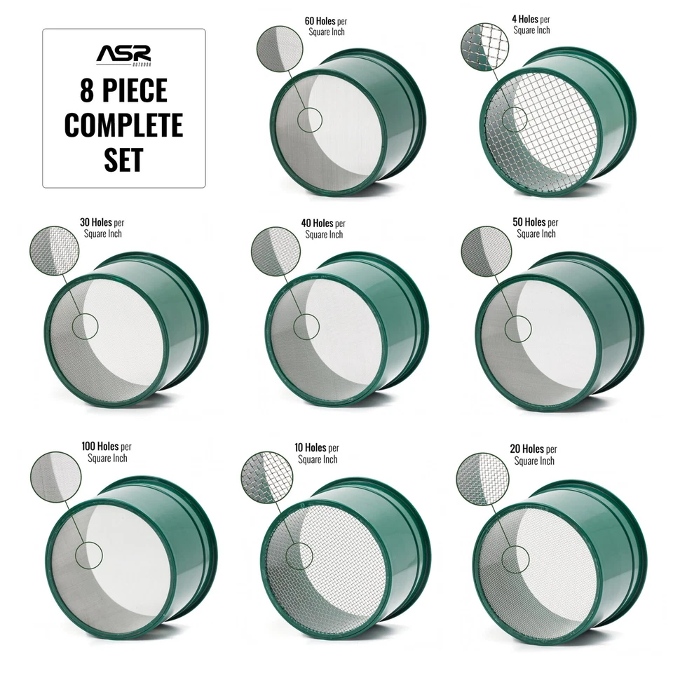 ASR Outdoor 8pc Complete Gold Panning Mineral Sifting Prospect Pan Classifier - Image 3 of 4
