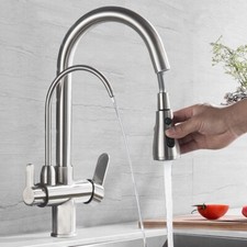 Miscelatore rubinetto cucina 3 vie estraibile doccetta 360° lavello Filtro acqua