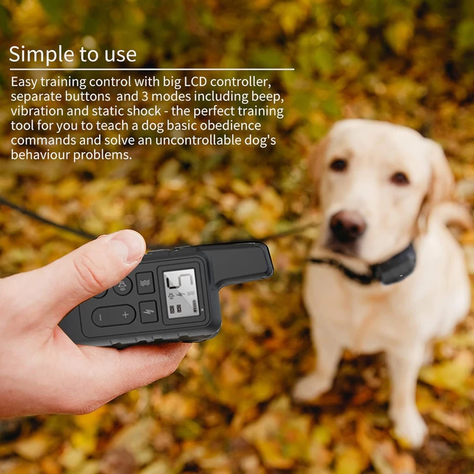 Collar de entrenamiento de choque remoto para perros de 2700 pies recargable impermeable LCD entrenador de mascotas Foto 2 de 4