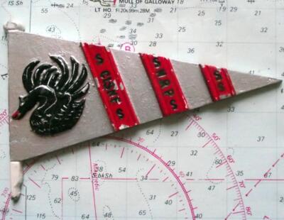 NRP SS CISNE - alter portugiesischer Marine Schiff Metall Tampion Plakette Wappen Wimpel