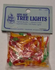 MINI TWIST PIN LIGHTS 100 Ceramic Christmas Tree VINTAGE PLASTIC BULBS