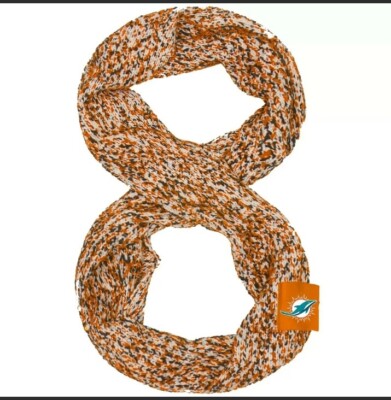 NFL Miami Dolphins Chunky Infinity Scarf (Orange, One Size) **NEW WITH TAGS**
