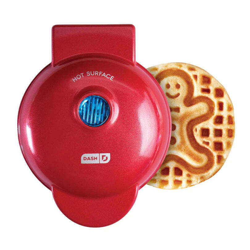 Mini Waffle Maker for Festive Gingerbread Man Shaped Breakfasts-image
