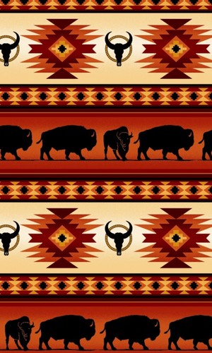 Tucson Buffalo Stripe Terracotta Elizabeths Studio Southwest 3 Yds Cotton Fabric - Picture 2 of 2